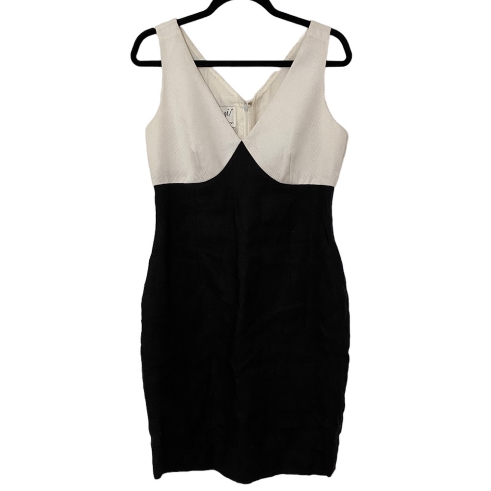 Vintage Designer Arnold SCAASI Linen Black White Dress 6